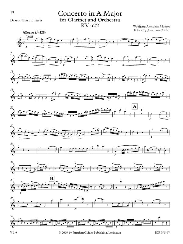 Clarinet and Basset Clarinet in A Page 18 - Basset Clarinet in A