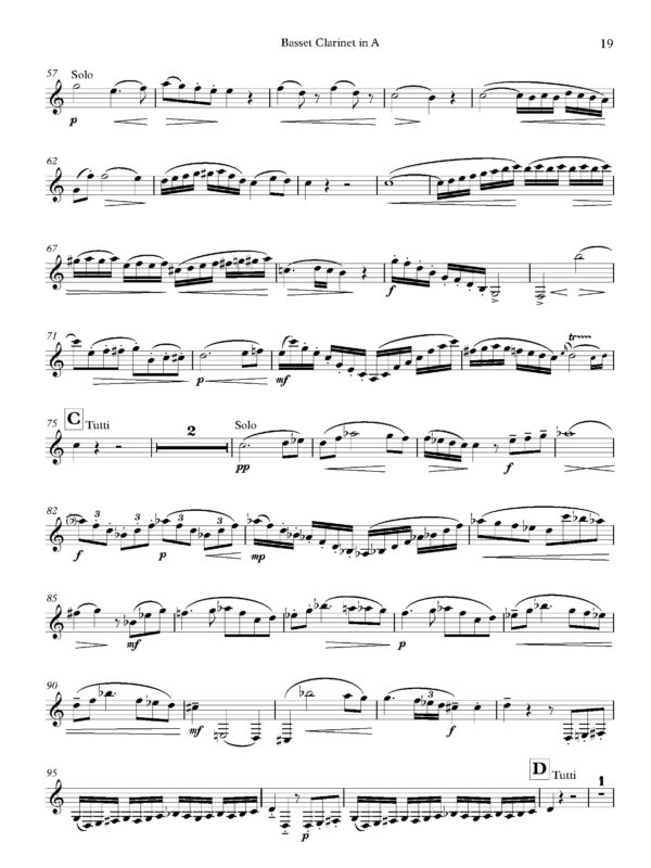 Clarinet and Basset Clarinet in A Page 19 - Basset Clarinet in A